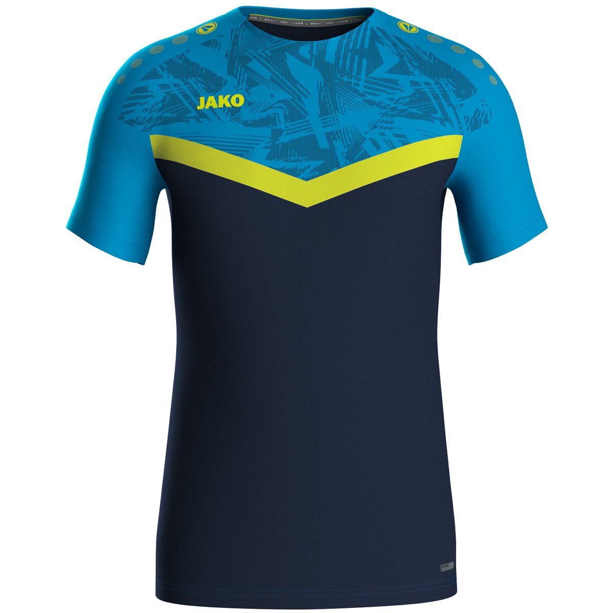 JAKO T-shirt Iconic 6124 Marine Fluogeel JAKO Blauw | Bestel snel en veilig bij Jakosportkleding.nl | Snelle verzending