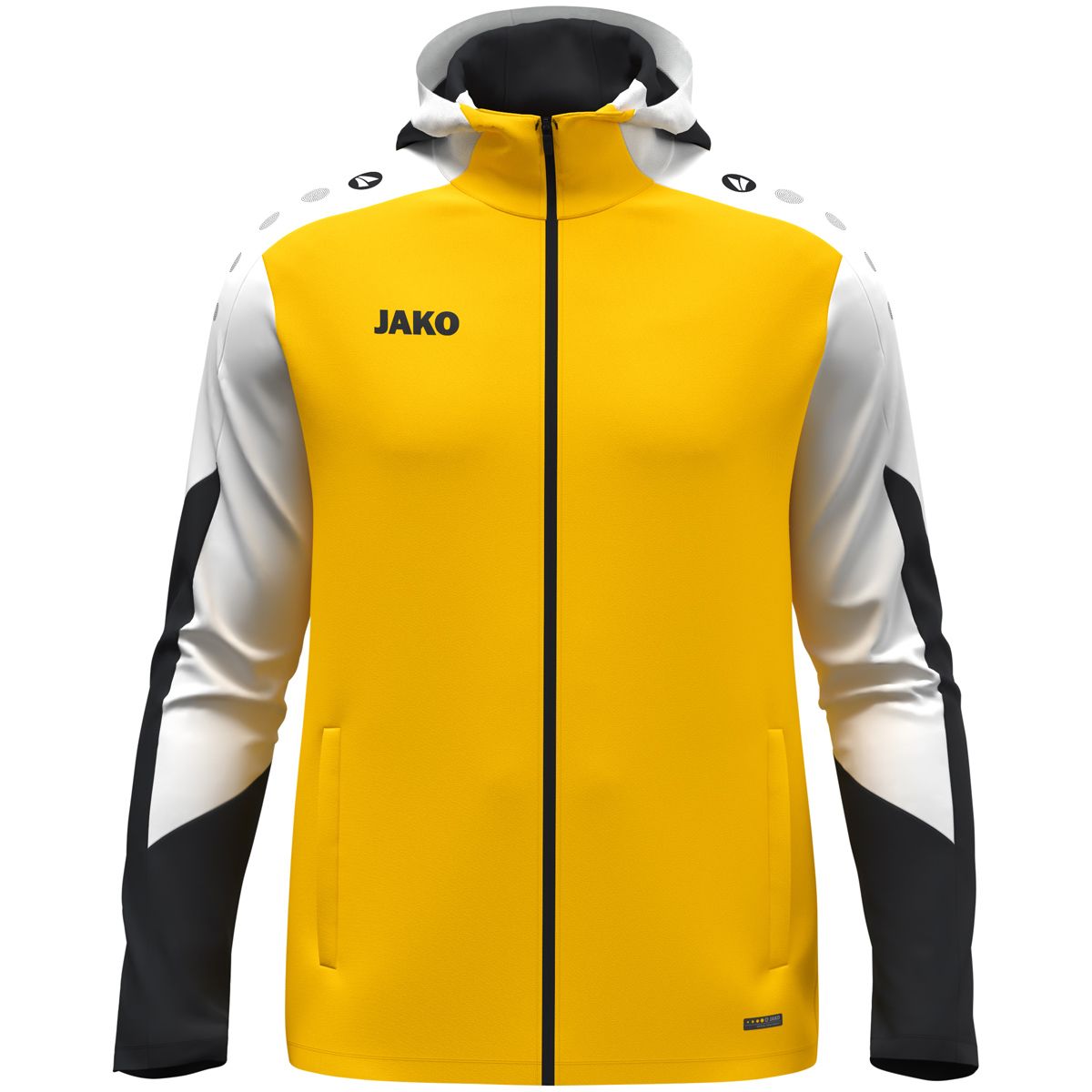 JAKO Zip Hoody Dynamic 6770 Geel Wit Zwart | Jakosportkleding | Bedrukking mogelijk