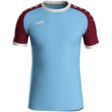 JAKO Shirt Iconic KM 4224 Zachtblauw Wijnrood | Bestel snel en veilig bij Jakosportkleding.nl | Snelle verzending